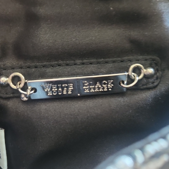 White House Black Market Black and Silver Floral Clutch - Picture 4 of 8